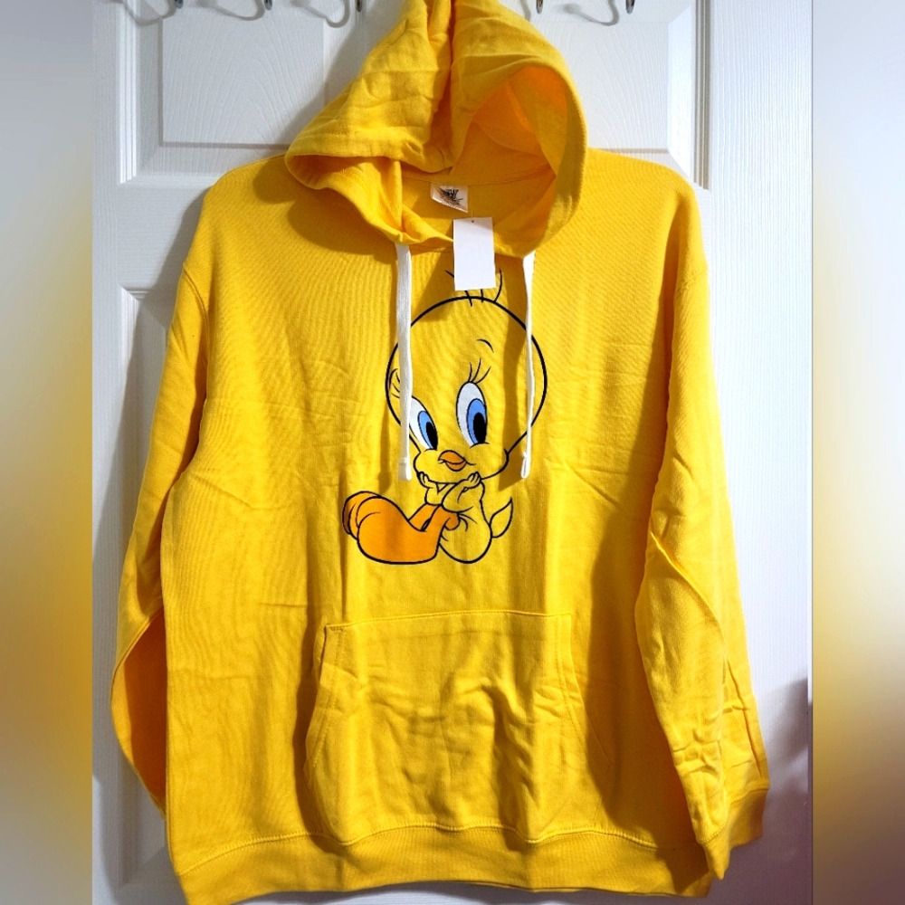XXL WOMEN'S LOONEY TUNES TWEETY BIRD SOFT STRETCHY PULLOVER HOODIE